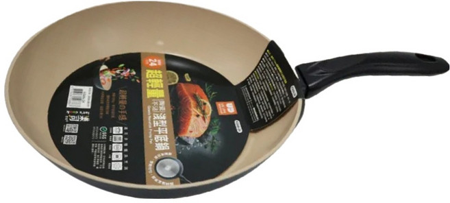 樂司廚品 陶瓷不沾淺型平底鍋, 24cm, 1個