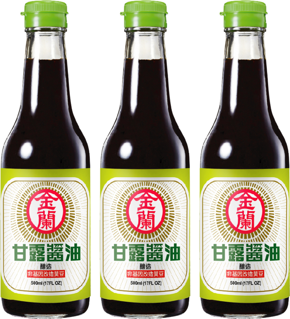 KIMLAN 金蘭 甘露醬油, 500ml, 3瓶