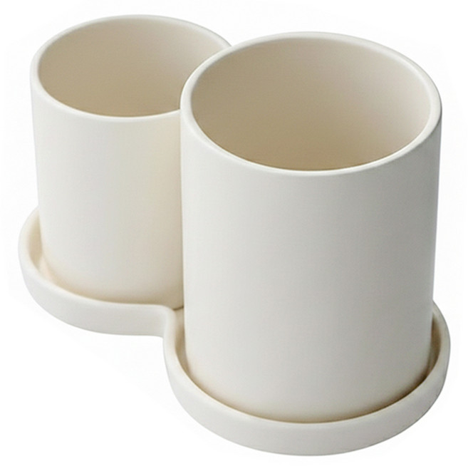 SSUEIM maribel 餐具桶 筷勺桶 大(120 x 95mm) + 筷勺桶 中(90 x 80mm) + 托盤200 x 115/95 x 18mm, 1組, 奶白色