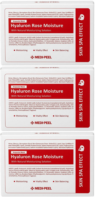 MEDIPEEL 美蒂菲 台灣公司貨 玻尿酸補水玫瑰精華面膜, 50片, 3盒