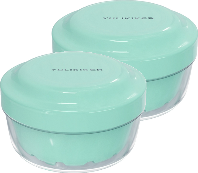 YULIKIKER 牙套清潔密封浸泡盒 綠色, 250ml, 1個, 2個