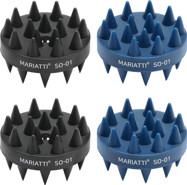 Mariatti 洗髮刷 頭皮按摩球, 黑色 + 藍色, 4個