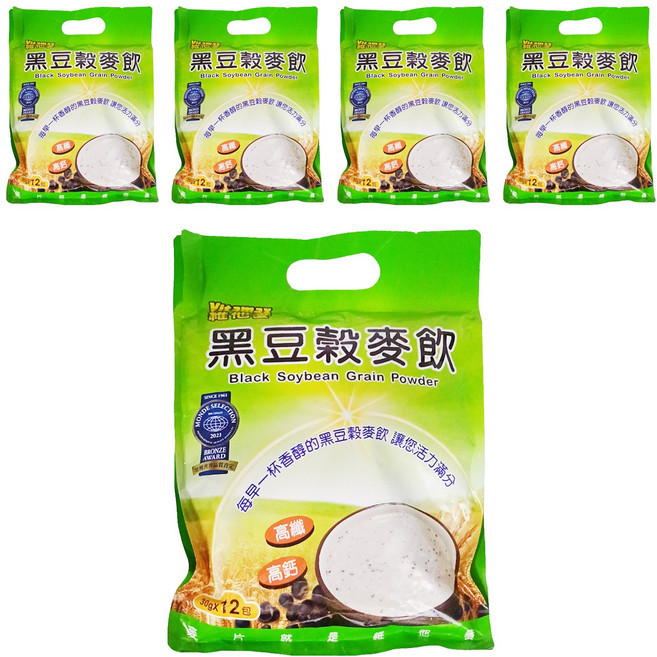 Vitamax 維他麥 黑豆穀麥飲, 30g, 12包, 5袋