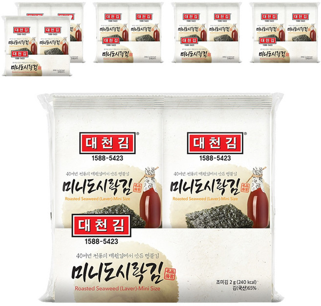 Daechungim 大川 迷你包飯用海苔, 2g, 60包