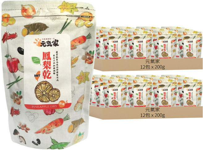 元氣家 鳳梨乾, 24個, 200g