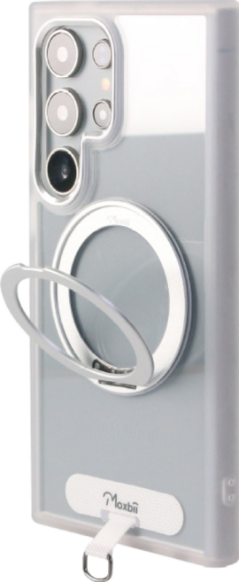 Moxbii YOI Samsung S24 Ultra MagSafe Compatible 旋轉磁吸支架 手機 背蓋 保護殼 掛片 PC硬背板 銀月白 + 航太銀 1組 白色掛片
