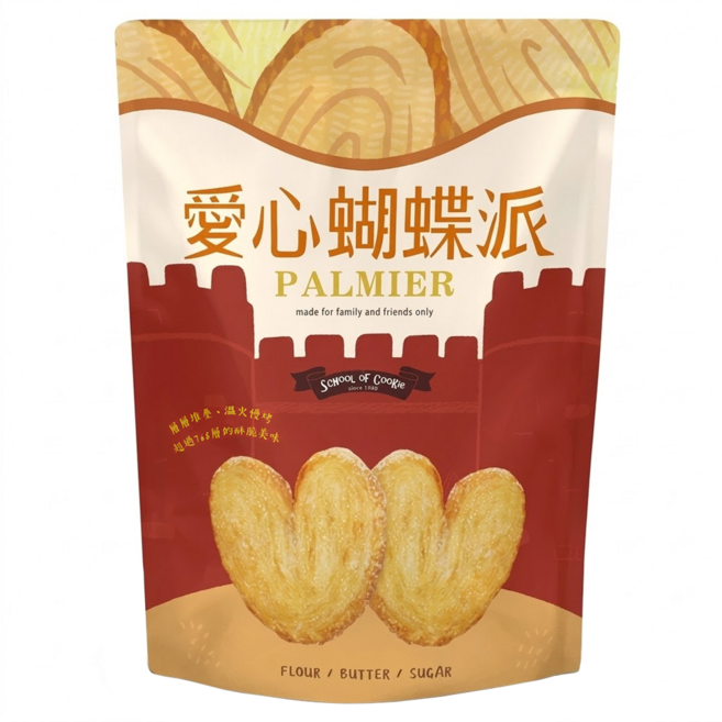 School of Cookie 台灣優格餅乾學院 愛心蝴蝶派, 230g, 1包