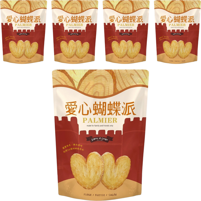 School of Cookie 台灣優格餅乾學院 愛心蝴蝶派, 230g, 5包