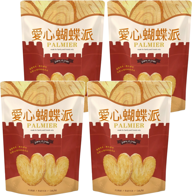 School of Cookie 台灣優格餅乾學院 愛心蝴蝶派, 230g, 4包