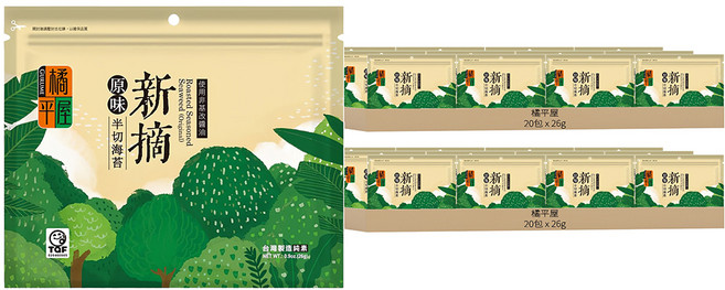 橘平屋 新摘半切海苔 原味, 26g, 40包