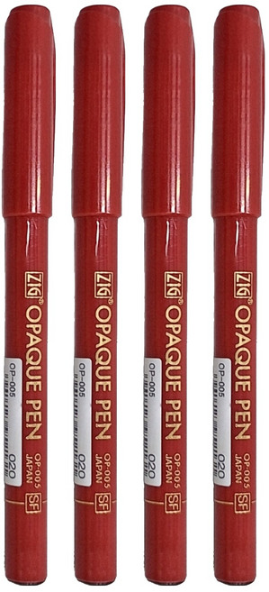Kuretake 吳竹 菲林筆 0.05mm, 紅色, 4支