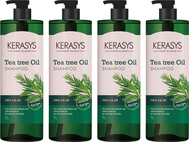 KERASYS 可瑞絲 植物油系列洗髮精 茶樹, 1L, 4瓶