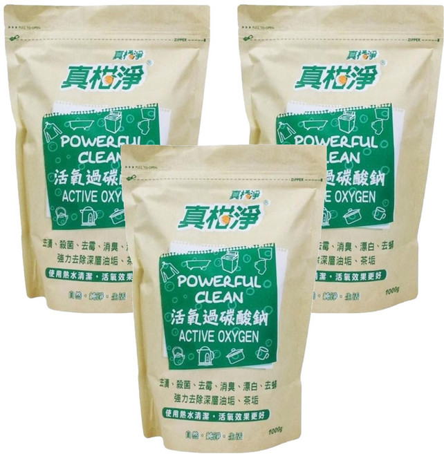 真柑淨 活氧過碳酸鈉, 1kg, 3包