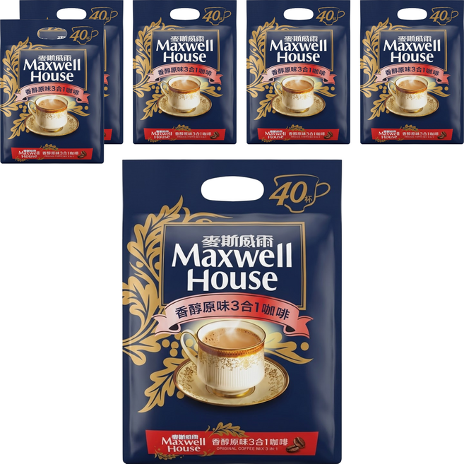 Maxwell House 麥斯威爾 香醇原味3合1咖啡, 14g, 40條, 6袋