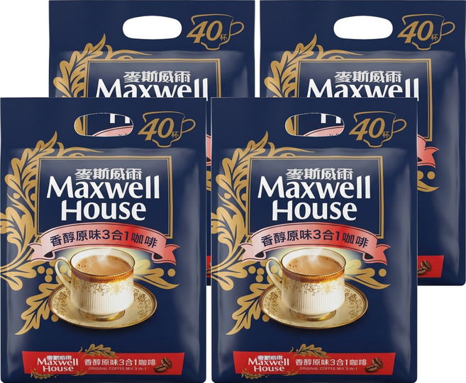Maxwell House 麥斯威爾 香醇原味3合1咖啡, 14g, 40條, 4袋