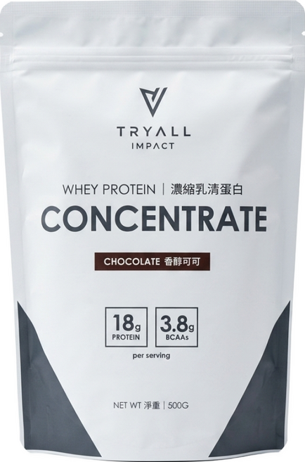 TRYALL 濃縮乳清蛋白粉 香醇可可, 500g, 1包