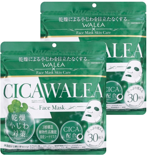 WALEA CICA Walea 積雪草面膜 380ml, 2包, 30片