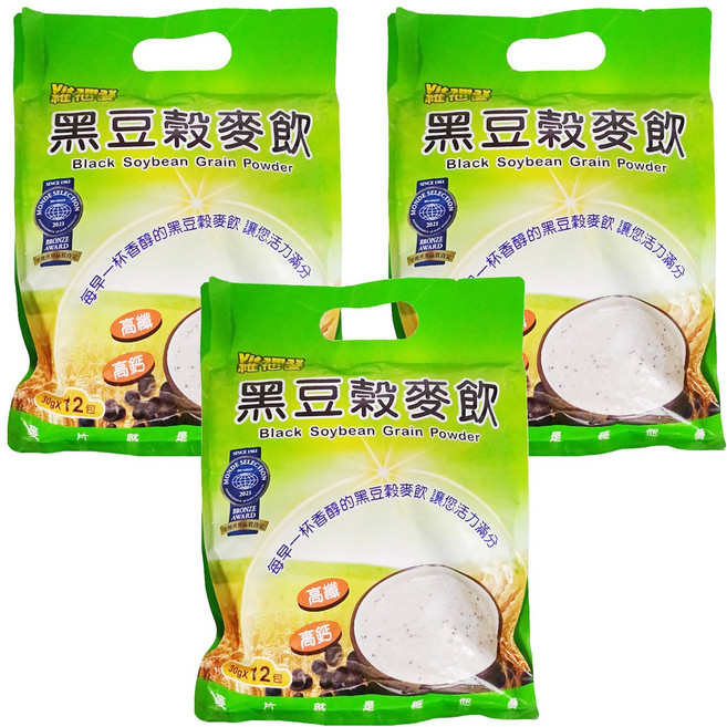 Vitamax 維他麥 黑豆穀麥飲, 30g, 12包, 3袋