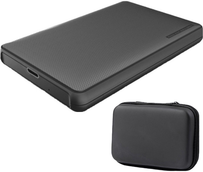 USB-C 外接硬碟 IT25U3 + 收納包組合, 灰黑色, 1TB