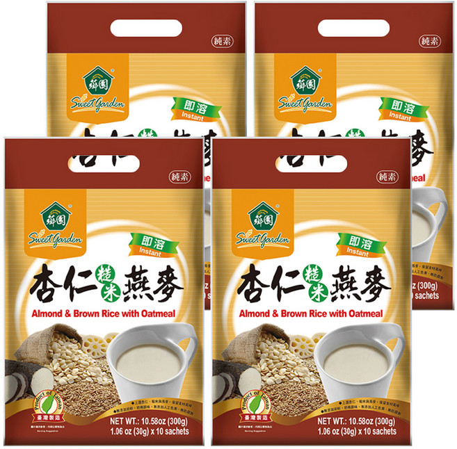 薌園 杏仁糙米燕麥 10入, 300g, 4袋
