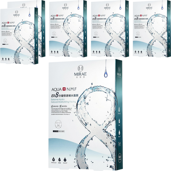 MIRAE 未來美 EX8分鐘極速補水面膜, 5片, 6盒