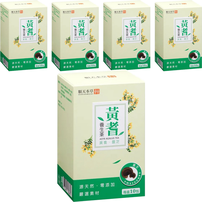 順天本草 黃耆養生茶, 5盒, 5g, 10包