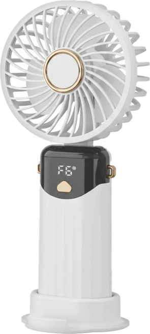 6段手持usb折疊迷你超靜音充電風扇, F601, 冰川白