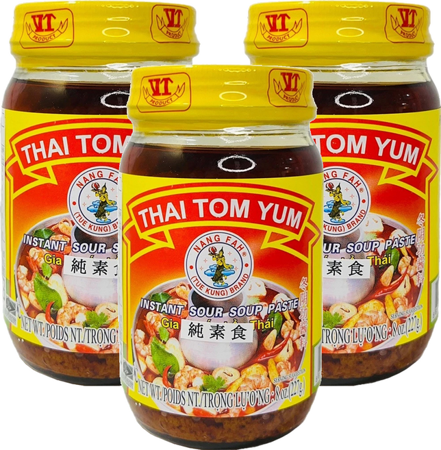 NANG FAH 仙女牌 泰式酸辣湯醬料 純素, 227g, 3罐