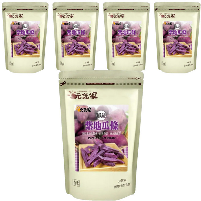 元氣家 紫地瓜脆條, 100g, 5包