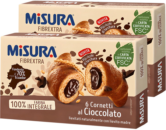 MiSURA 巧克力夾心全麥可頌麵包, 2盒, 308g