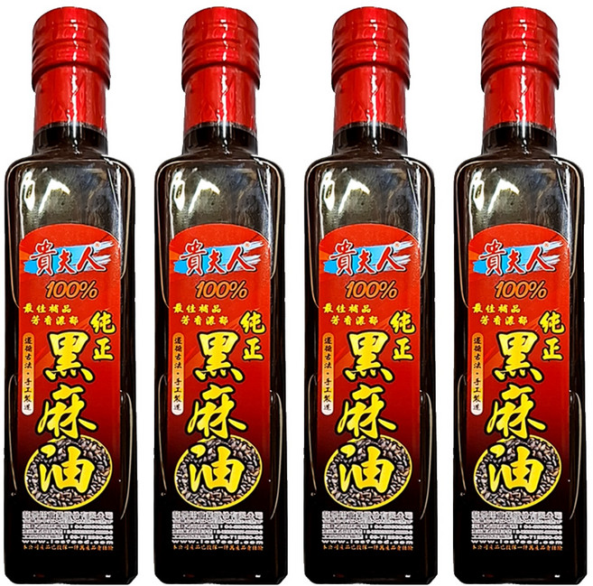 Ladyship 貴夫人 純正黑麻油, 250ml, 4瓶