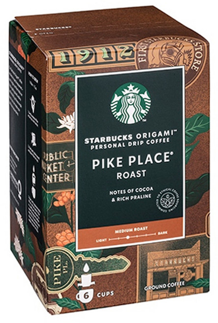 STARBUCKS 星巴克 掛耳式咖啡 派克市場烘焙, 9g, 6入, 1盒