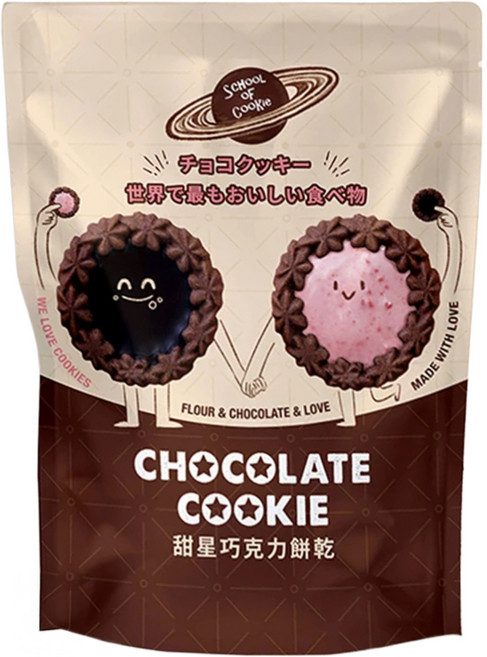 School of Cookie 台灣優格餅乾學院 甜星巧克力餅乾 5包, 1袋, 225g