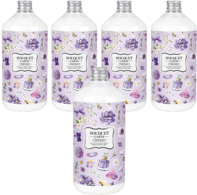 Bouquet Garni 璞珈妮衣物香氛柔軟精 白麝香, 1L, 5瓶