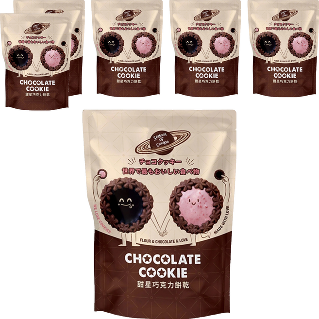 School of Cookie 台灣優格餅乾學院 甜星巧克力餅乾 5包, 6袋, 225g