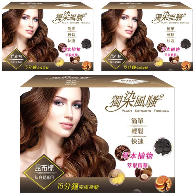 獨染風騷 泡泡染髮乳 20ml 6包, 6H昆布棕, 3盒