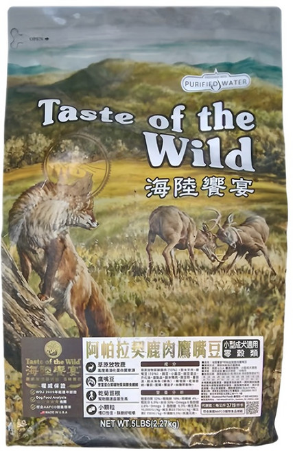 Taste of the Wild 海陸饗宴 成犬用 狗糧 阿帕拉契鹿肉鷹嘴豆, 鹿肉 + 鷹嘴豆, 2.27kg, 1袋