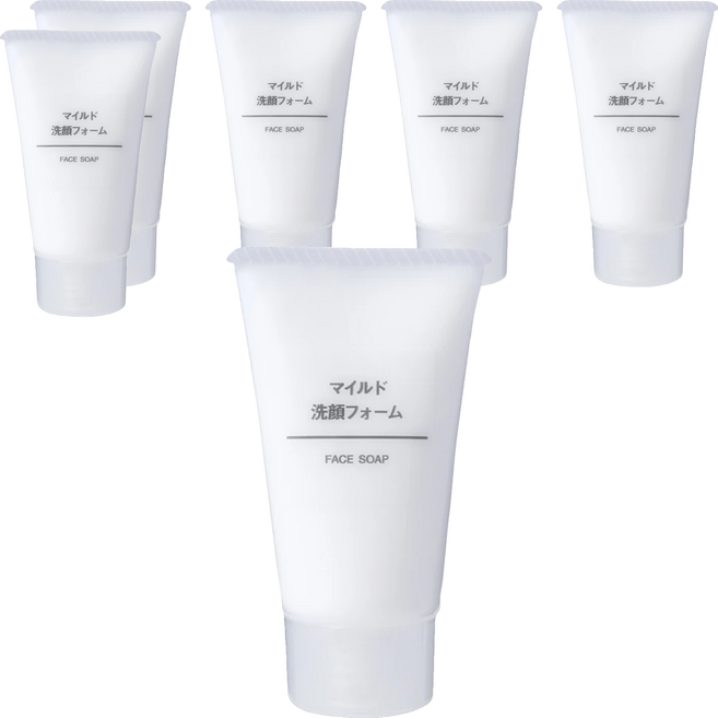 MUJI 無印良品 台灣公司貨 溫和洗面乳, 30g, 6條