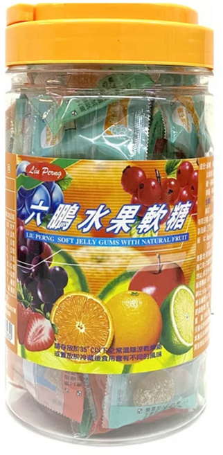 LIU PERNG 六鵬 水果軟糖, 100g, 1罐