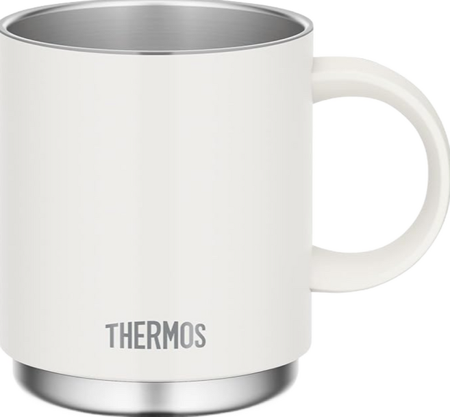 THERMOS 膳魔師 真空斷熱馬克杯 JDS-350 350ml 不鏽鋼製 保溫保冷, 白色, 1個