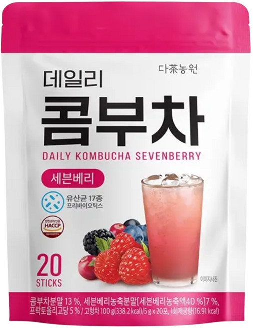 Danongwon 乳酸菌康普茶 莓果, 5g, 20包, 1袋