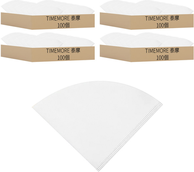 TIMEMORE 泰摩 V型濾紙 V01號, 4套