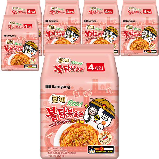 Buldak Ramen 玫瑰奶油風味火辣雞肉炒麵 140g, 24包