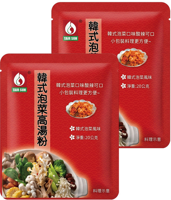 台塑餐飲 韓式泡菜高湯粉, 20g, 2包