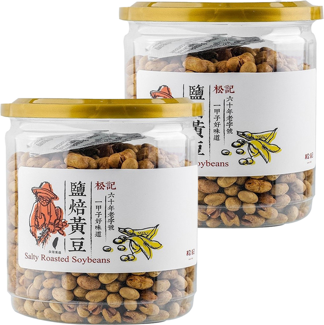 松記 鹽焙黃豆, 200g, 2罐