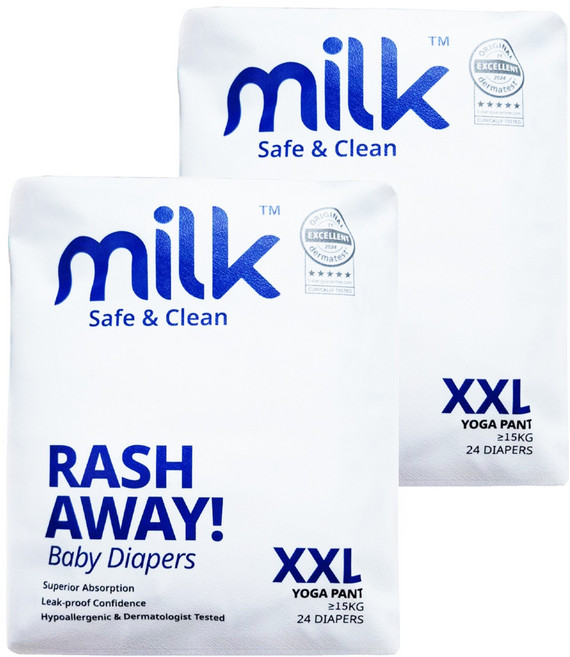 milk 鎖水芯牛奶尿布 褲型 15kg以上, 48片, 超大碼 (2XL)
