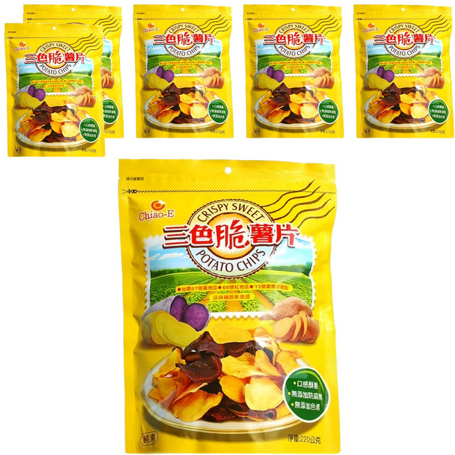 Chiao-E 巧益 三色脆薯片, 220g, 6包