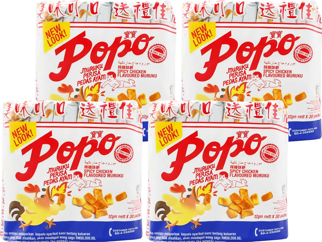 popo 寶寶 辣雞味豆餅, 360g, 4袋