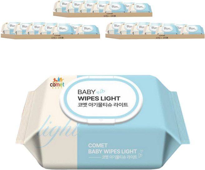 comet Baby Wipes Light 寶寶濕紙巾 掀蓋式, 100張, 30包, 40g