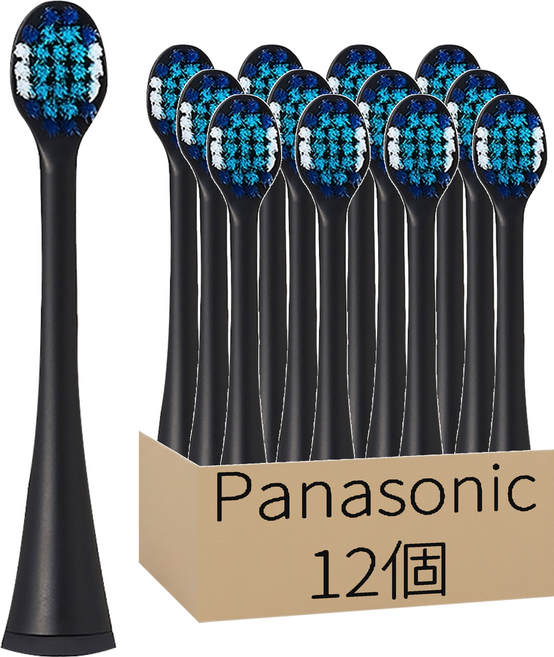 Panasonic 輕薄極細毛刷頭 小 黑色, 12個, WEW0800-K